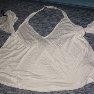 Off the shoulder halter top